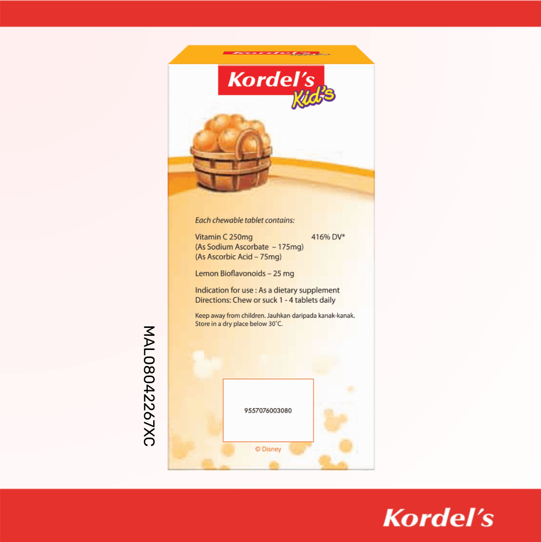 Kordel's Kid's Vitamin C 250 mg + Bioflavonoids Chewable Tablet